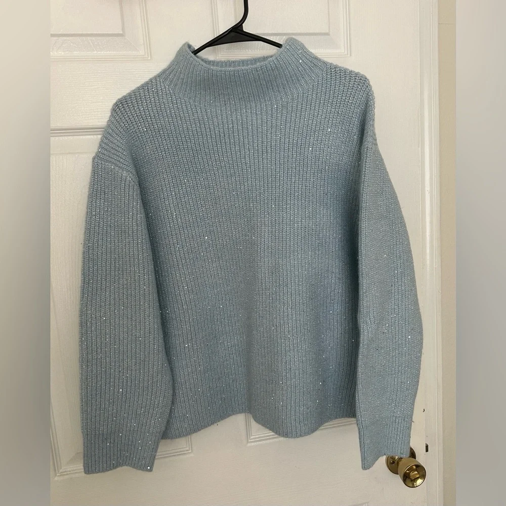 Calvin Klein Light Blue Knit Sweater L - Picture 5 of 7